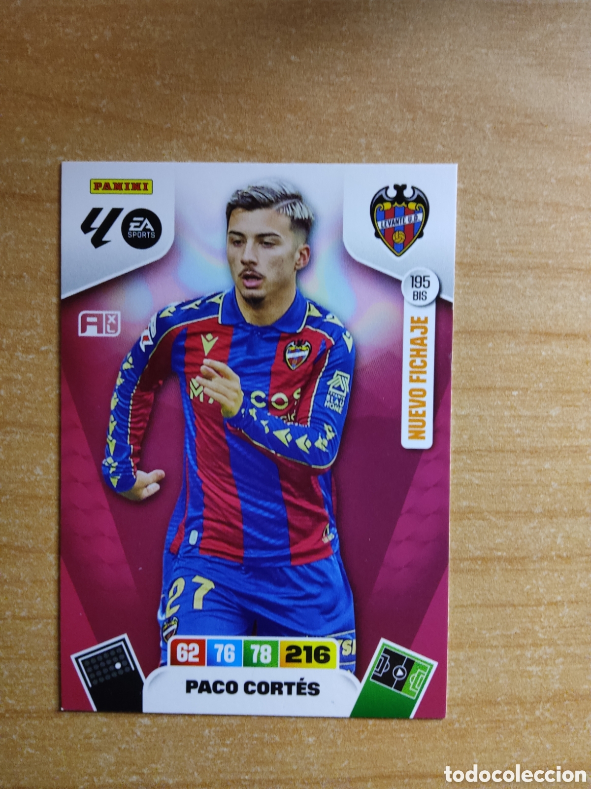 Cromos de f&uacute;tbol: 195 BIS PACO CORTES LEVANTE NUEVO FICHAJE ADRENALYN XL LIGA 2025 2026