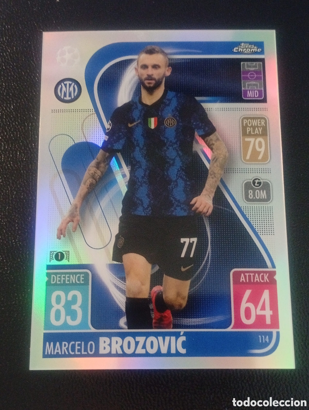 Cromos de f&uacute;tbol: 114 paralela refractor BROZOVIC INTER MILAN TOPPS CHROME MATCH ATTAX 2021 2022 21 22 CROMOS CARDS