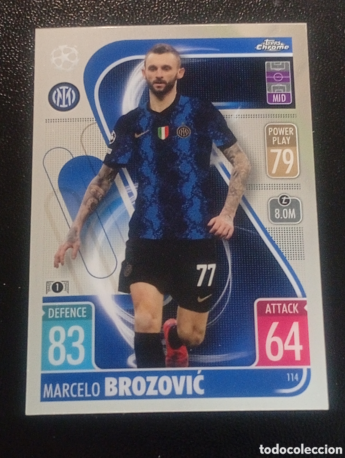 Cromos de f&uacute;tbol: 114 MARCELO BROZOVIC INTER MILAN TOPPS CHROME MATCH ATTAX 2021 2022 21 22 CROMOS CARDS