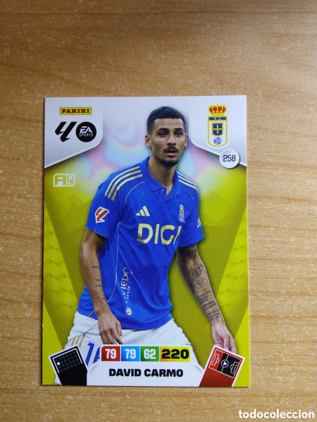 Cromos de f&uacute;tbol: 258 DAVID CARMO REAL OVIEDO ADRENALYN XL LIGA 2025 2026