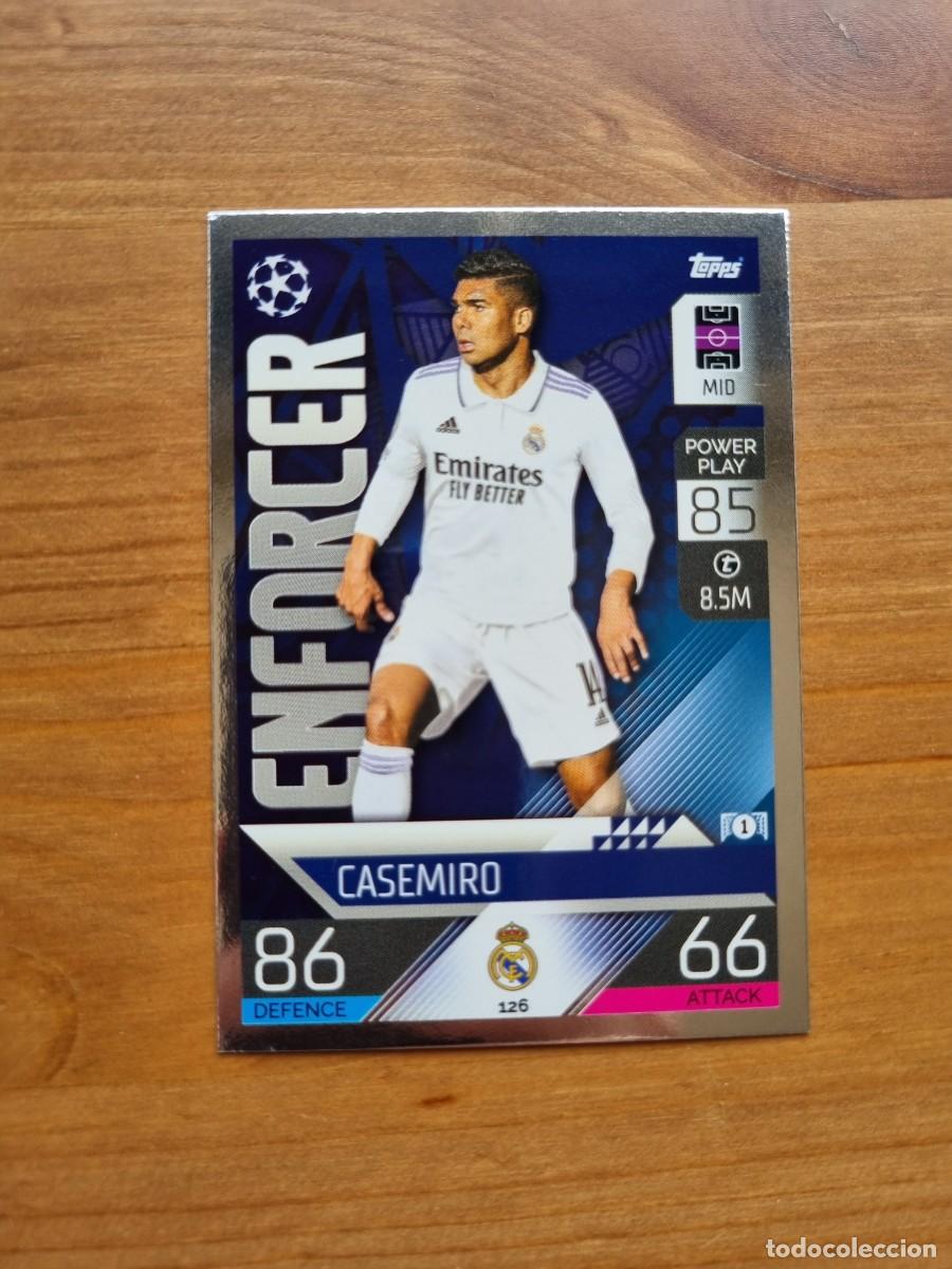 Cromos de f&uacute;tbol: 126 CASEMIRO (Real Madrid CF) ENFORCER. Match Attax 2022 2023 22 23 (Topps)