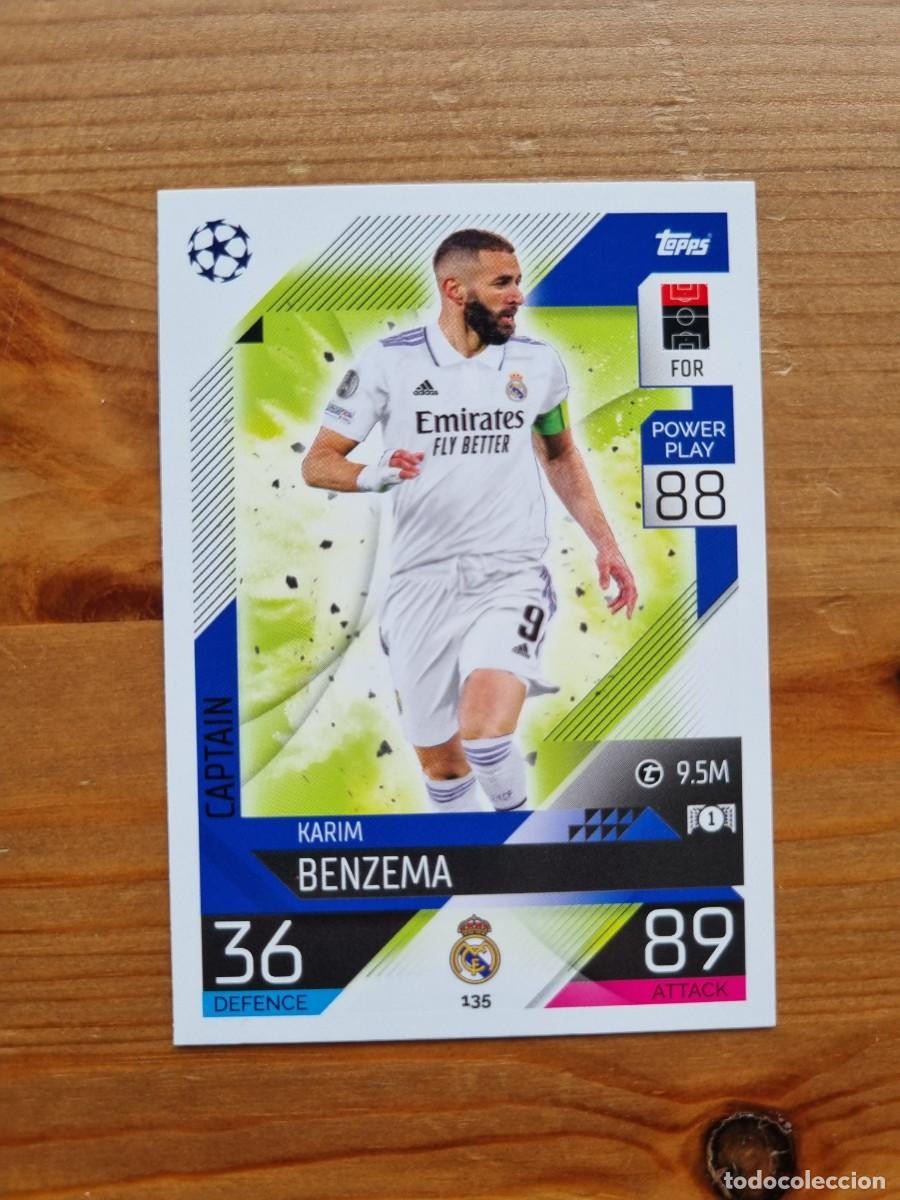 Cromos de f&uacute;tbol: 135 Karim BENZEMA (Real Madrid CF). Match Attax 2022 2023 22 23 (Topps)