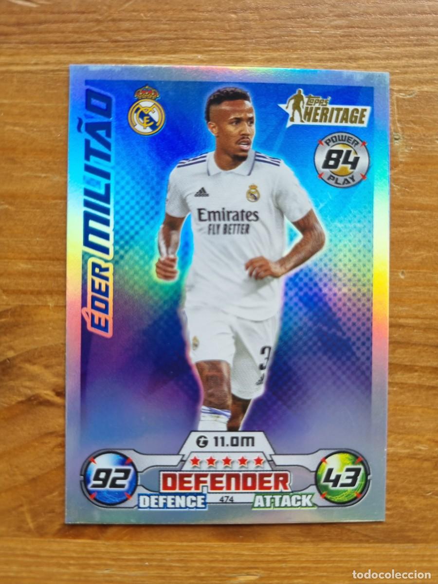 Cromos de f&uacute;tbol: 474 Eder MILITAO (Real Madrid CF) HERITAGE. Match Attax 2022 2023 22 23 (Topps)