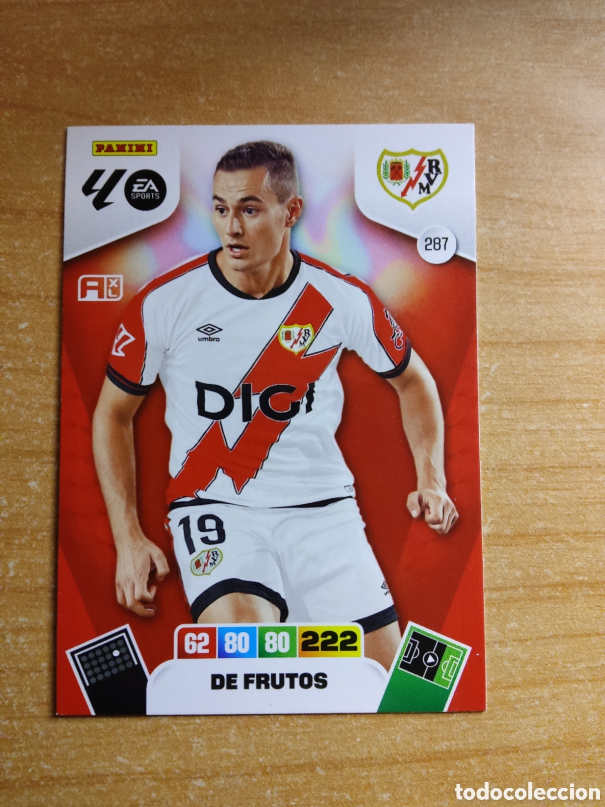 Cromos de f&uacute;tbol: 287 DE FRUTOS RAYO VALLECANO ADRENALYN XL LIGA 2025 2026