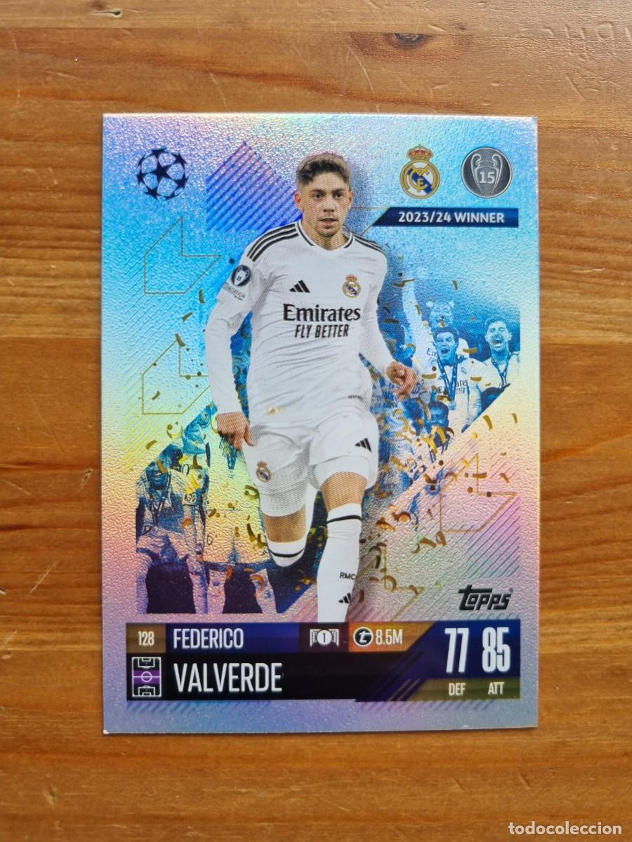 Cromos de f&uacute;tbol: 128 VALVERDE (Real Madrid CF). Match Attax 2024 2025 24 25 (Topps)