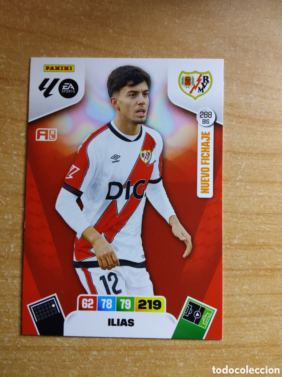 Fu&szlig;ball-Sticker: 288 BIS ILIAS NUEVO FICHAJE RAYO VALLECANO ADRENALYN XL LIGA 2025 2026