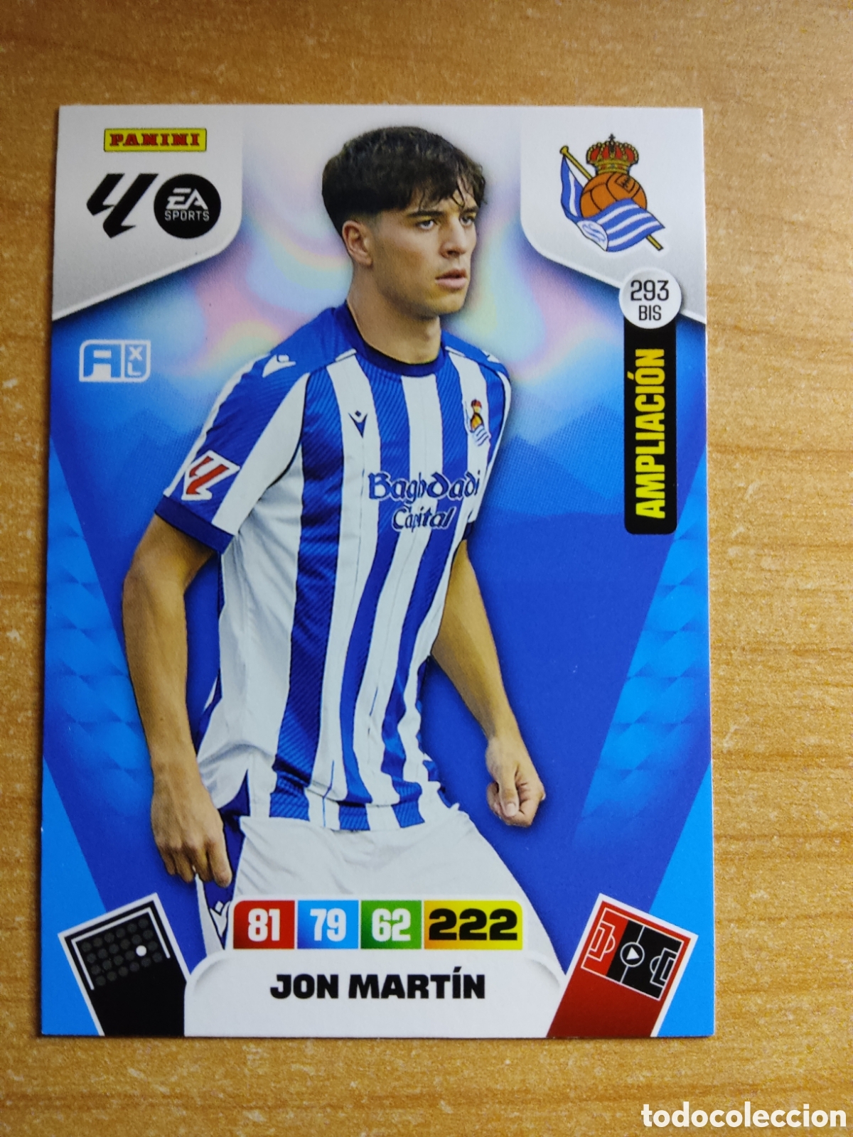 Cromos de f&uacute;tbol: 293 BIS JON MARTIN AMPLIACION REAL SOCIEDAD ADRENALYN XL LIGA 2025 2026