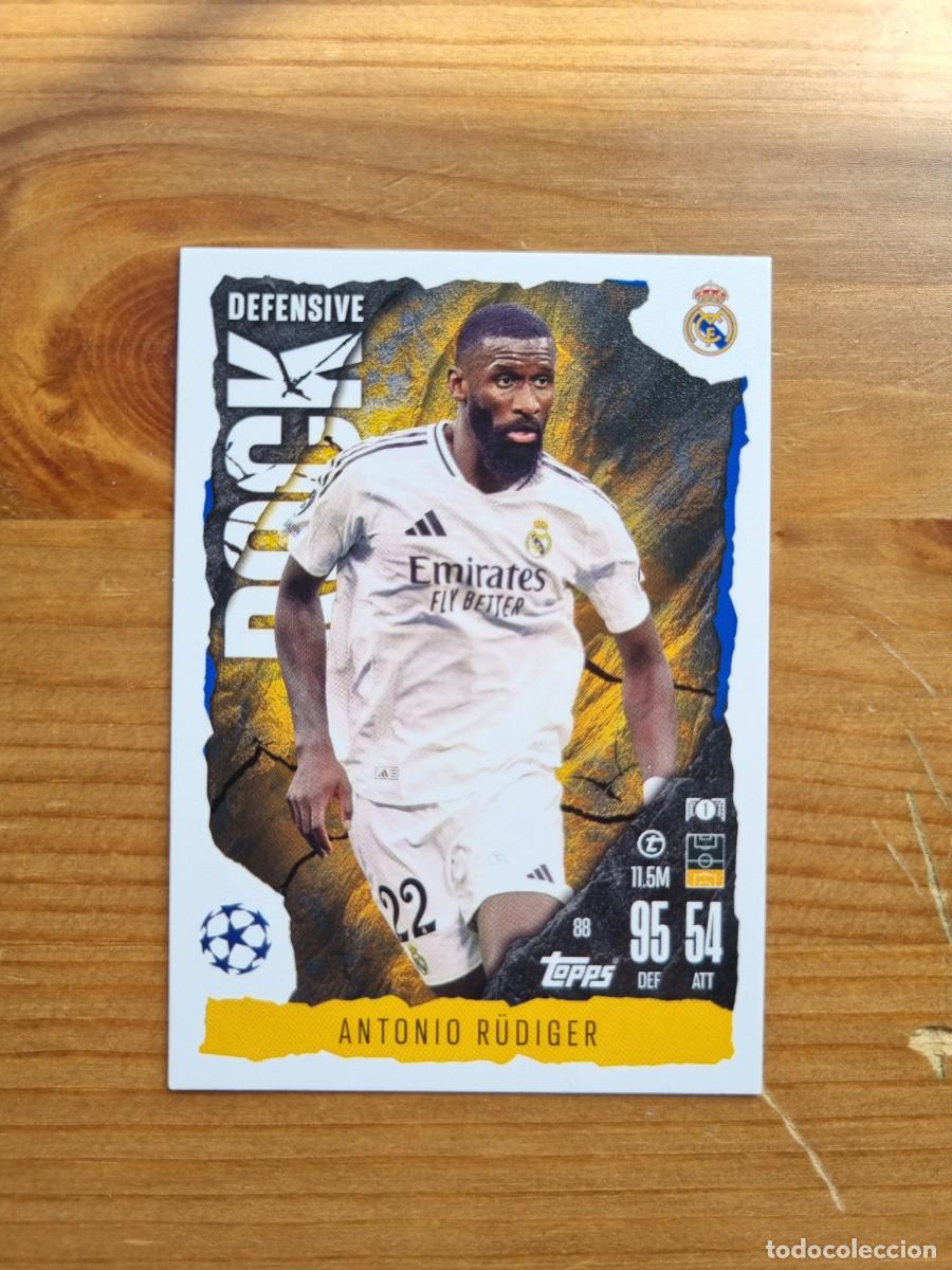 Cromos de f&uacute;tbol: 88 R&Uuml;DIGER (Real Madrid CF) DEFENSIVE ROCK. Match Attax Extra 2024 2025 24 25 (Topps)