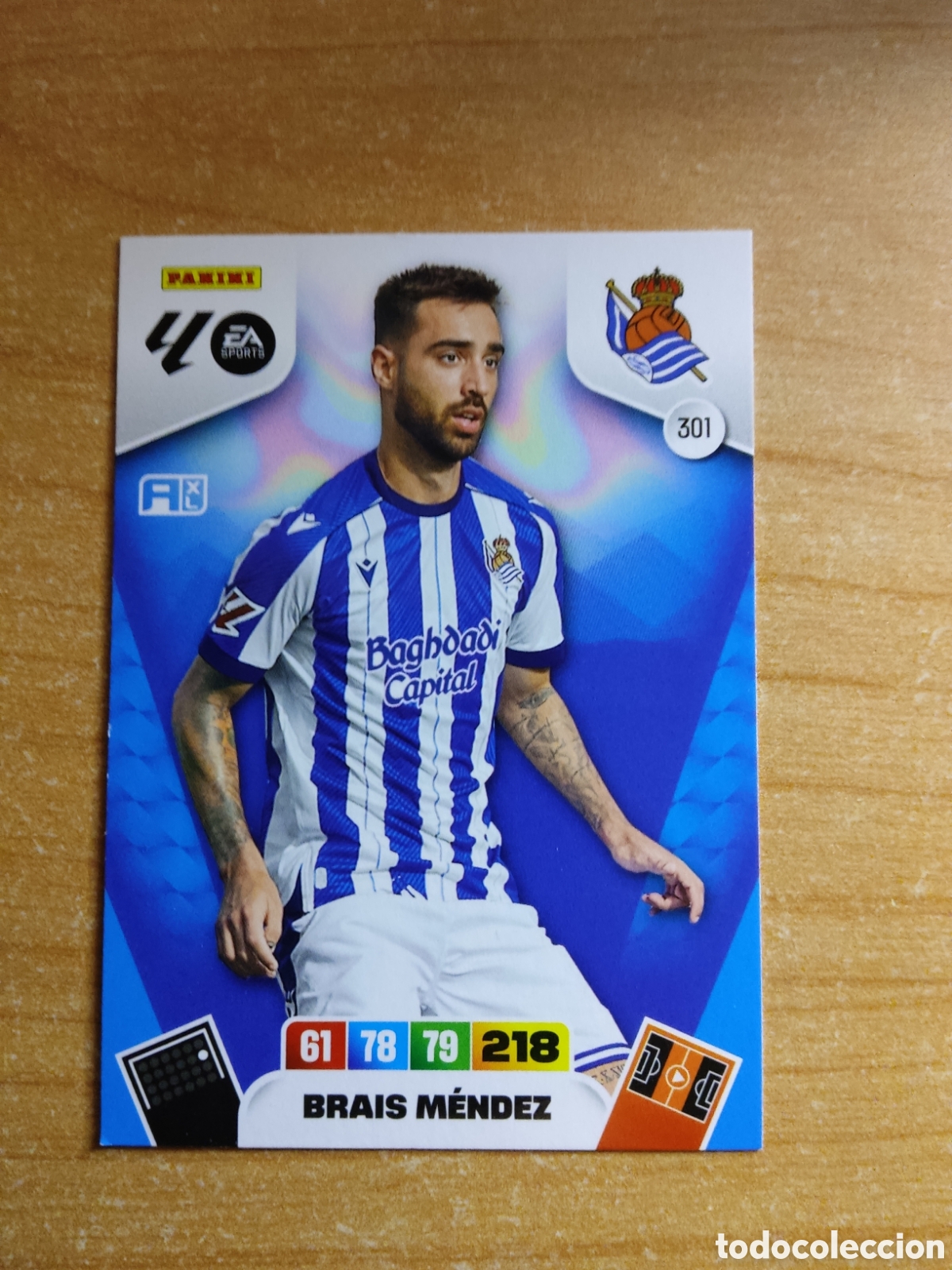 Cromos de f&uacute;tbol: 301 BRAIS MENDEZ REAL SOCIEDAD ADRENALYN XL LIGA 2025 2026