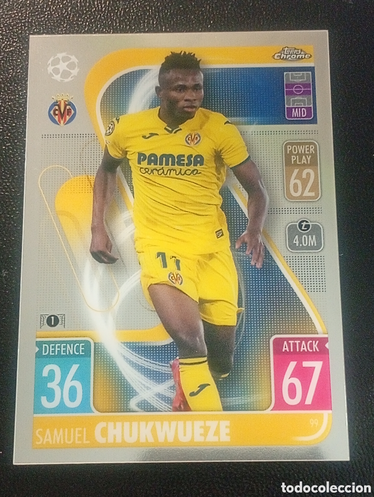 Cromos de f&uacute;tbol: 99 CHUKWUEZE VILLARREAL TOPPS CHROME MATCH ATTAX 2021 2022 21 22 CROMOS CARDS