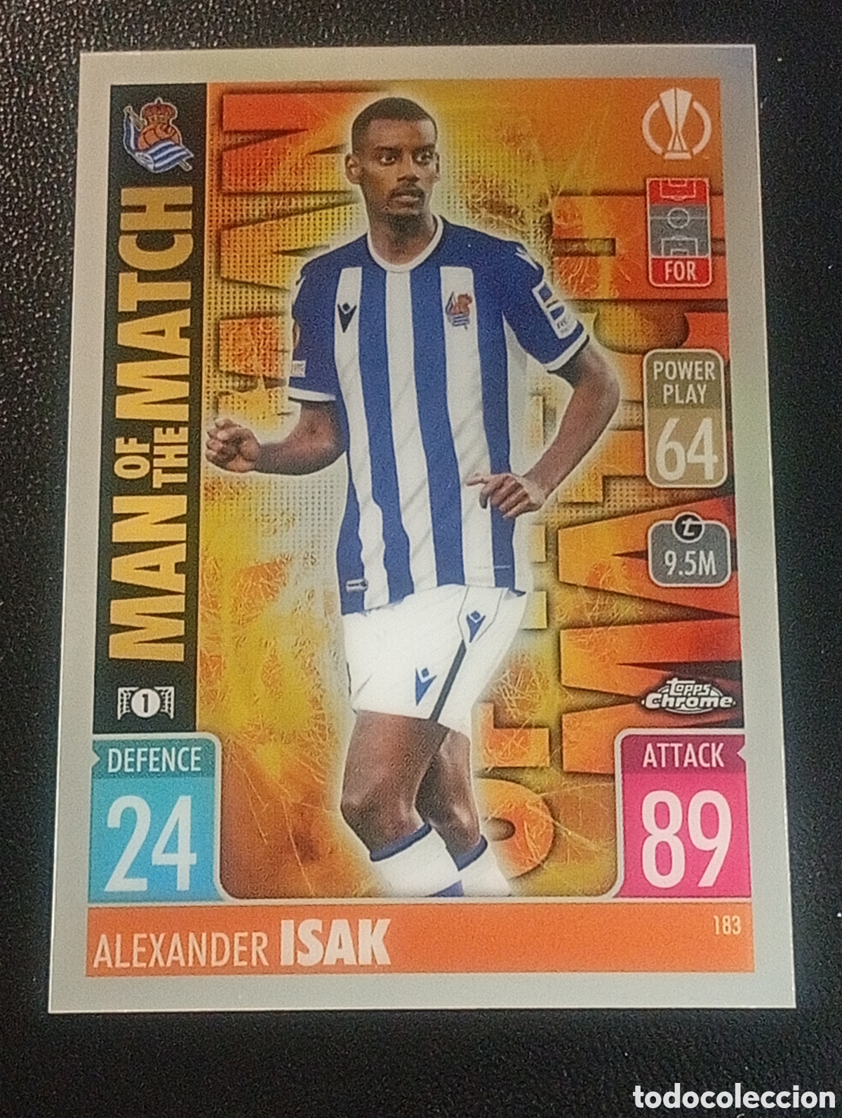 Cromos de f&uacute;tbol: 183 ISAK REAL SOCIEDAD TOPPS CHROME MATCH ATTAX 2021 2022 21 22 CROMOS CARDS