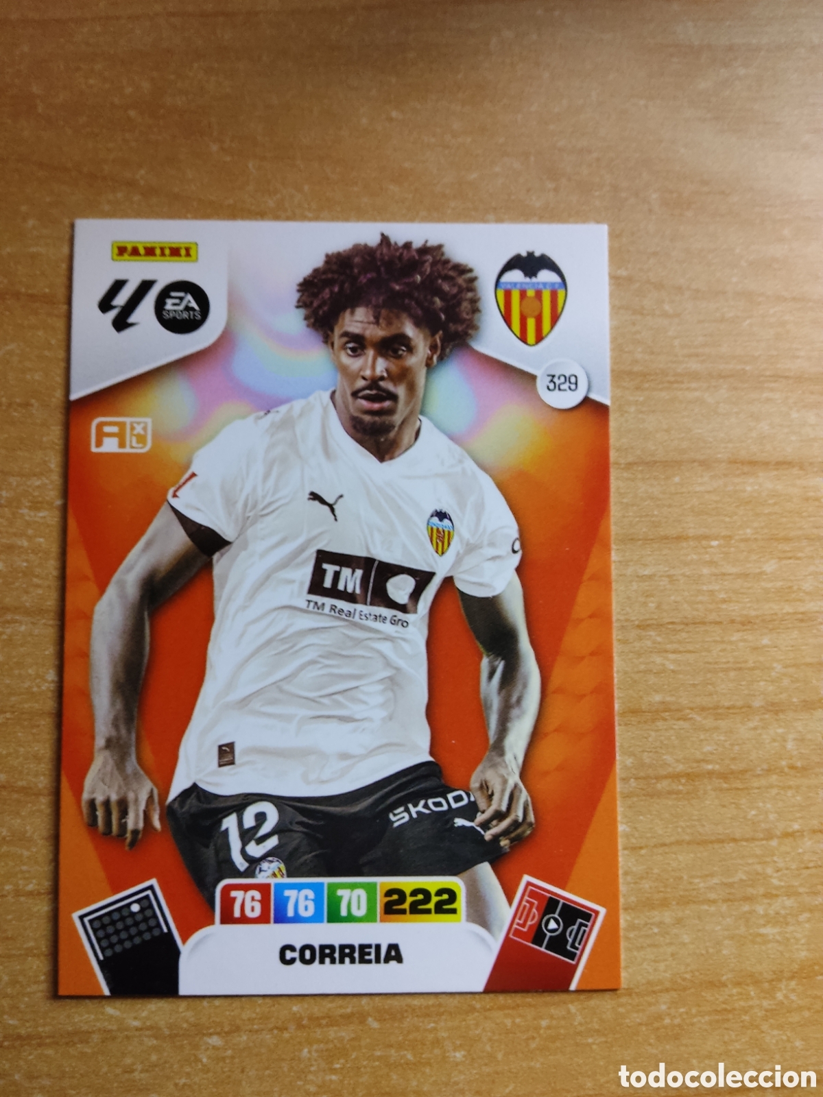 Cromos de f&uacute;tbol: 329 CORREIA VALENCIA ADRENALYN XL LIGA 2025 2026