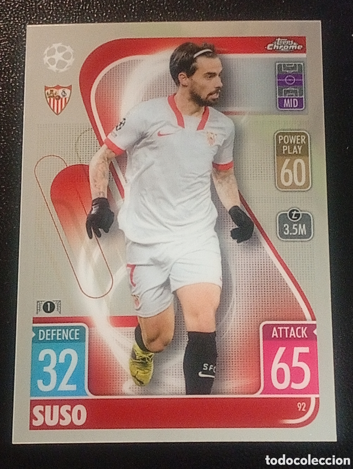 Cromos de f&uacute;tbol: 92 SUSO SEVILLA TOPPS CHROME MATCH ATTAX 2021 2022 21 22 CROMOS CARDS