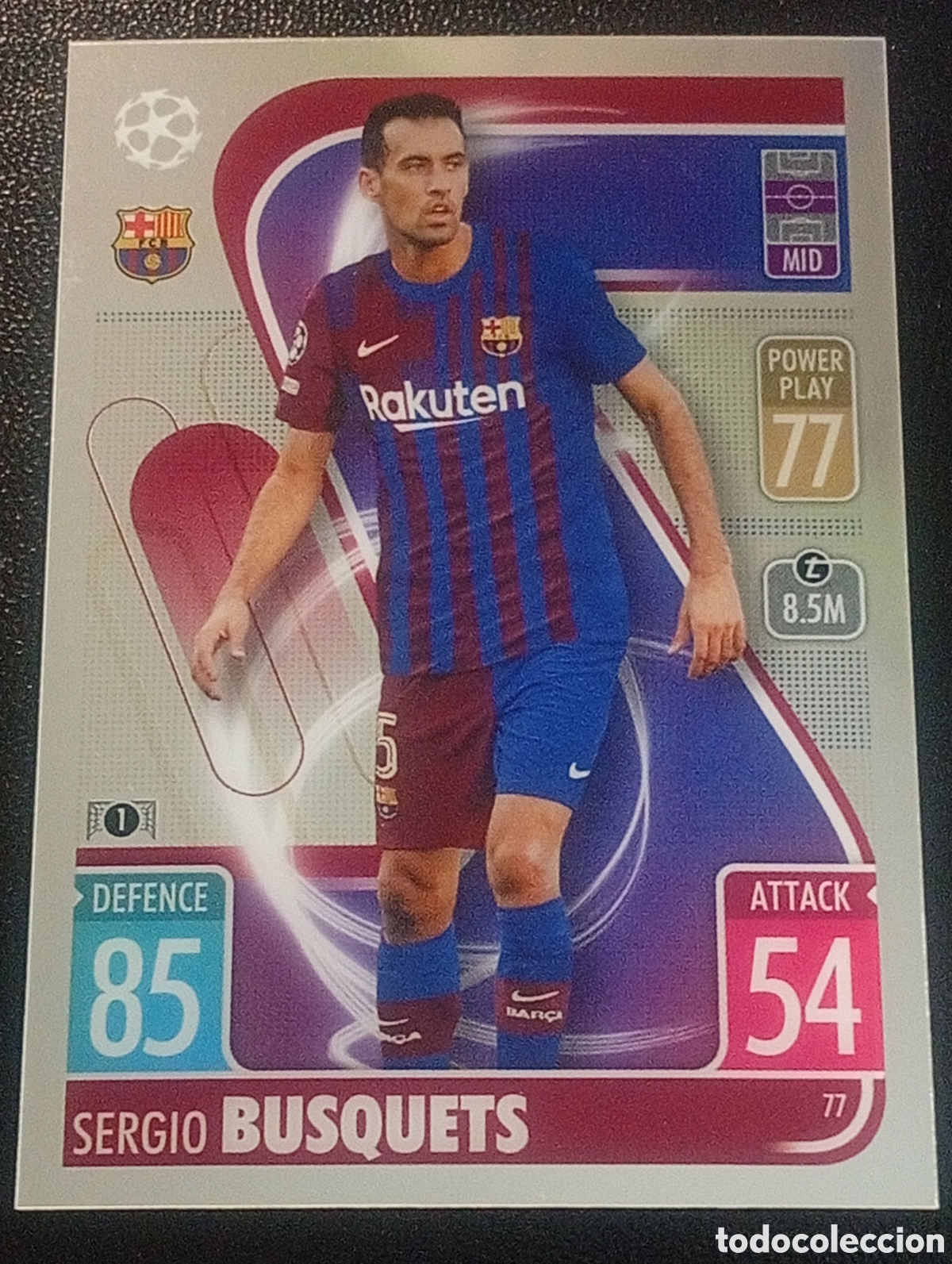 Fu&szlig;ball-Sticker: 77 BUSQUETS BARCELONA SPAIN ESPA&Ntilde;A TOPPS CHROME MATCH ATTAX 2021 2022 21 22 CROMOS CARDS