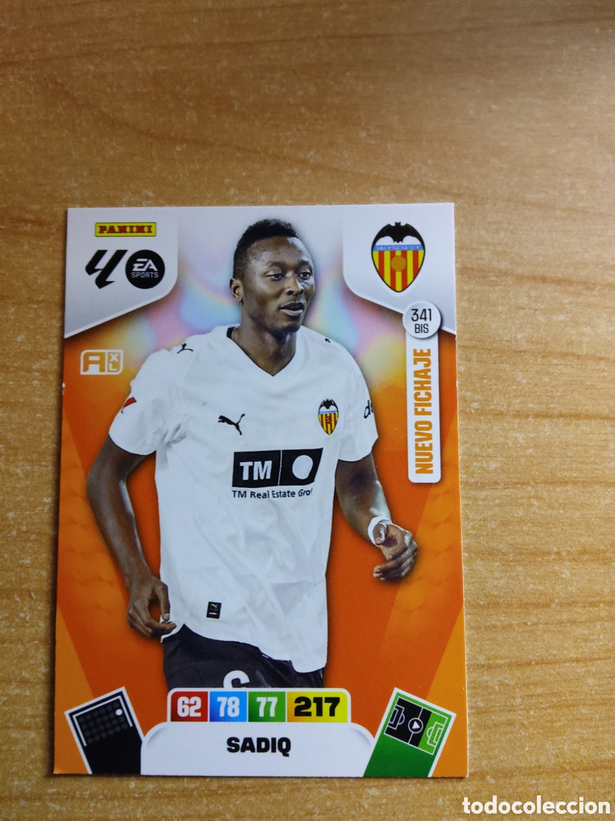 Cromos de f&uacute;tbol: 341 BIS SADIQ NUEVO FICHAJE VALENCIA ADRENALYN XL LIGA 2025 2026