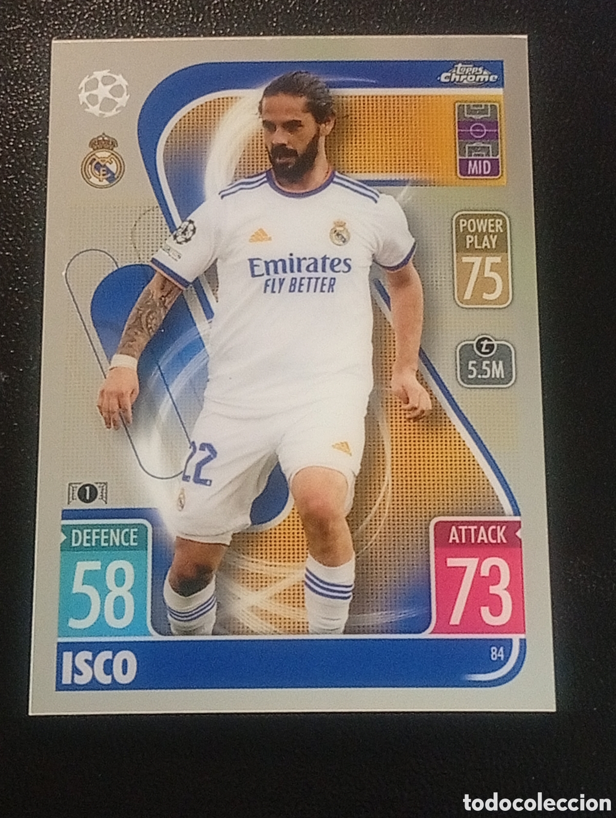 Cromos de f&uacute;tbol: 84 ISCO REAL MADRID ESPA&Ntilde;A SPAIN TOPPS CHROME MATCH ATTAX 2021 2022 21 22 CROMOS CARDS
