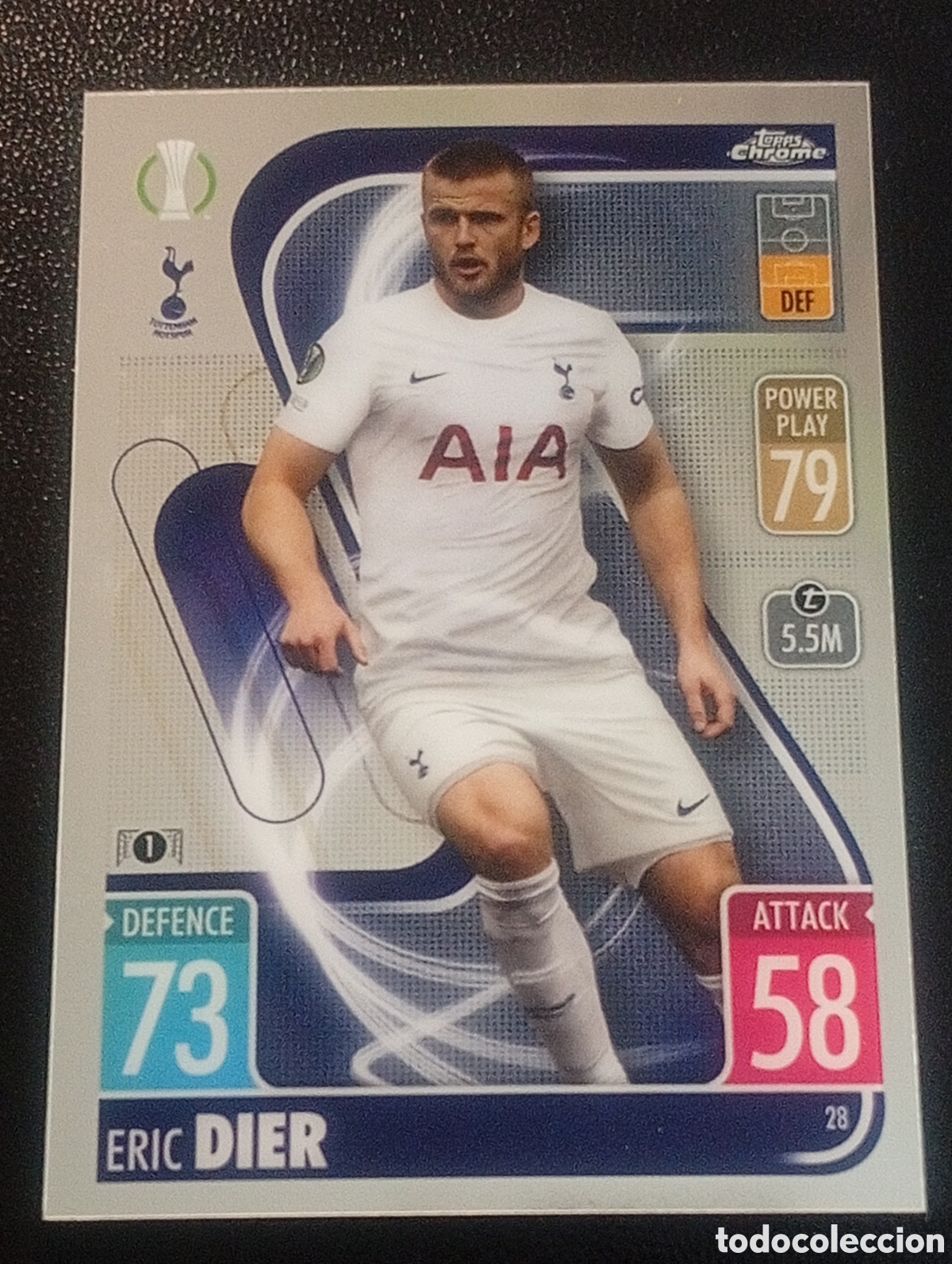 Cromos de f&uacute;tbol: 28 ERIC DIER LEICESTER TOPPS CHROME MATCH ATTAX 2021 2022 21 22 CROMOS CARDS