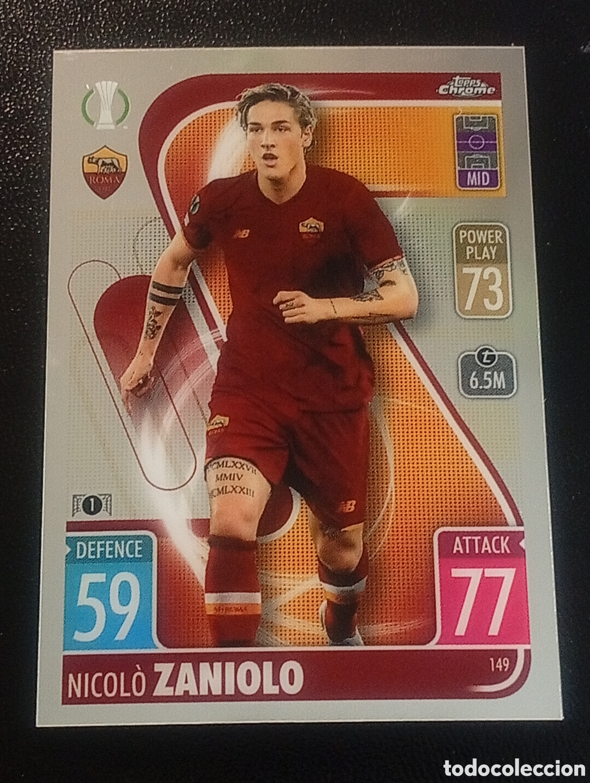 Cromos de f&uacute;tbol: 149 ZANIOLO ROMA TOPPS CHROME MATCH ATTAX 2021 2022 21 22 CROMOS CARDS