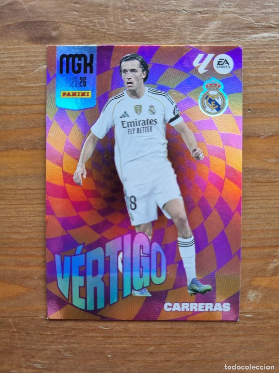 Cromos de f&uacute;tbol: 508 CARRERAS (Real Madrid CF) V&Eacute;RTIGO. Liga 2025 2026 25 26 Megacracks (Panini)