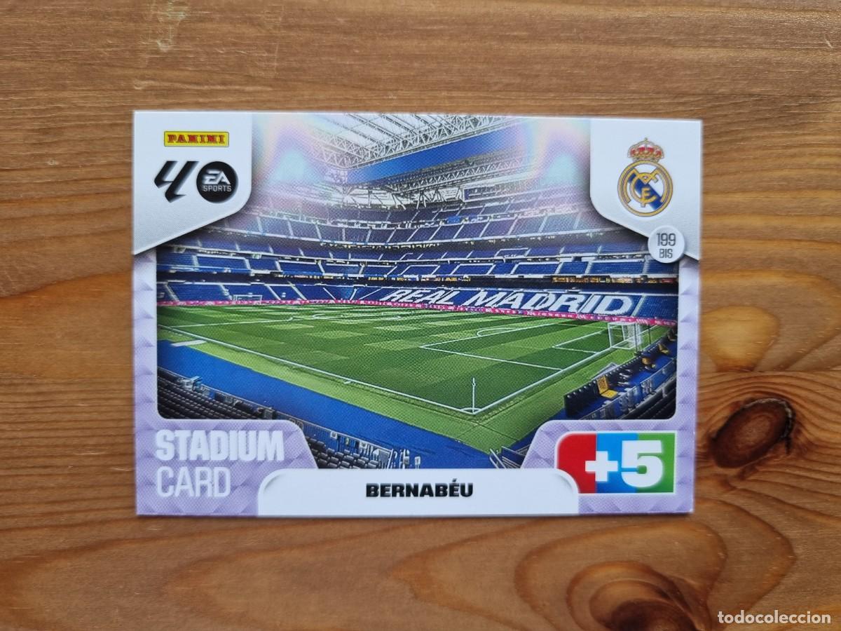 Cromos de f&uacute;tbol: 199 Bis BERNAB&Eacute;U (Real Madrid CF) STADIUM CARD. Liga 2025 2026 25 26 Adrenalyn XL (Panini)