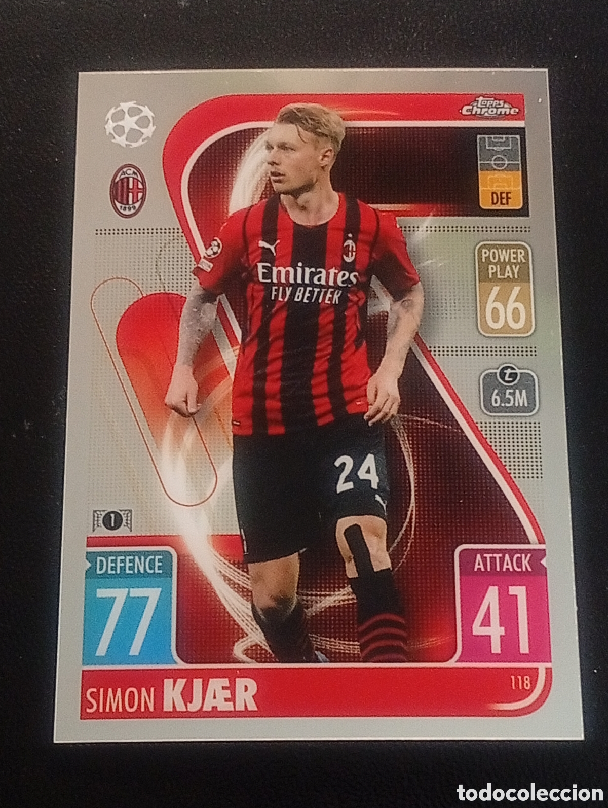Cromos de f&uacute;tbol: 118 SIMON KJAER MILAN ACM TOPPS CHROME MATCH ATTAX 2021 2022 21 22 CROMOS CARDS