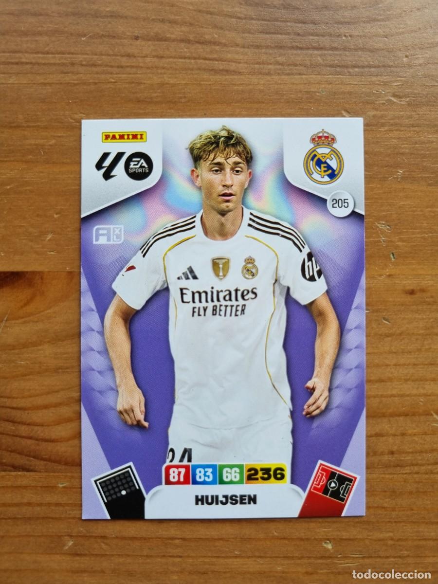 Cromos de f&uacute;tbol: 205 HUIJSEN (Real Madrid CF). Liga 2025 2026 25 26 Adrenalyn XL (Panini)