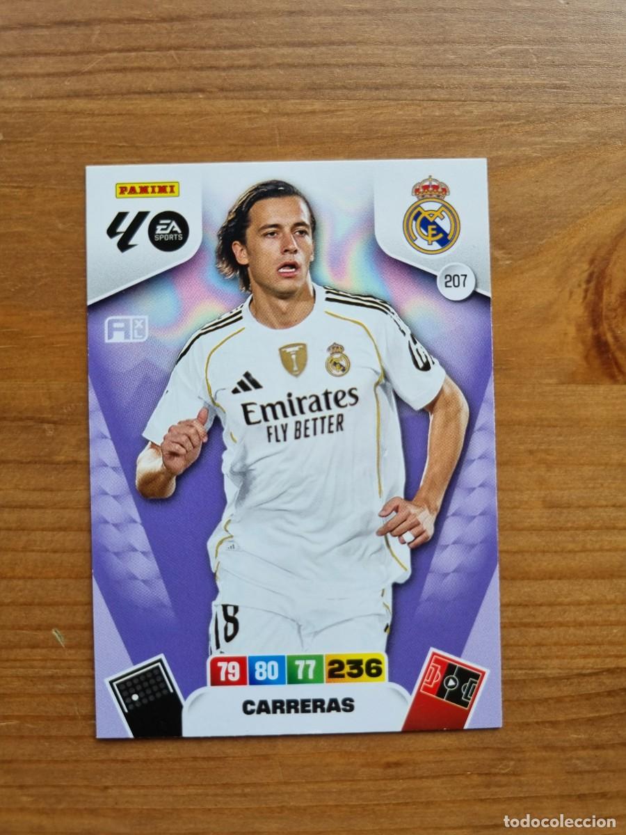 Cromos de f&uacute;tbol: 207 CARRERAS (Real Madrid CF). Liga 2025 2026 25 26 Adrenalyn XL (Panini)