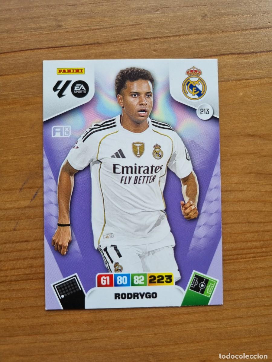 Cromos de f&uacute;tbol: 213 RODRYGO (Real Madrid CF). Liga 2025 2026 25 26 Adrenalyn XL (Panini)