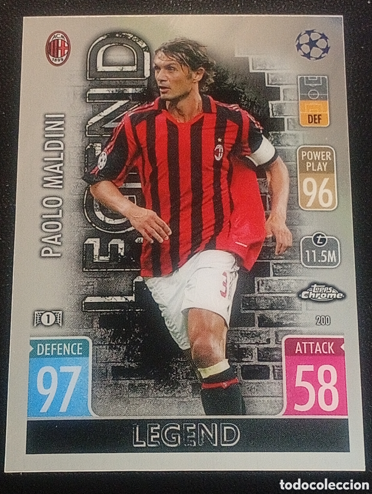 Cromos de f&uacute;tbol: 120 legend PAOLO MALDINI MILAN ACM TOPPS CHROME MATCH ATTAX 2021 2022 21 22 CROMOS CARDS