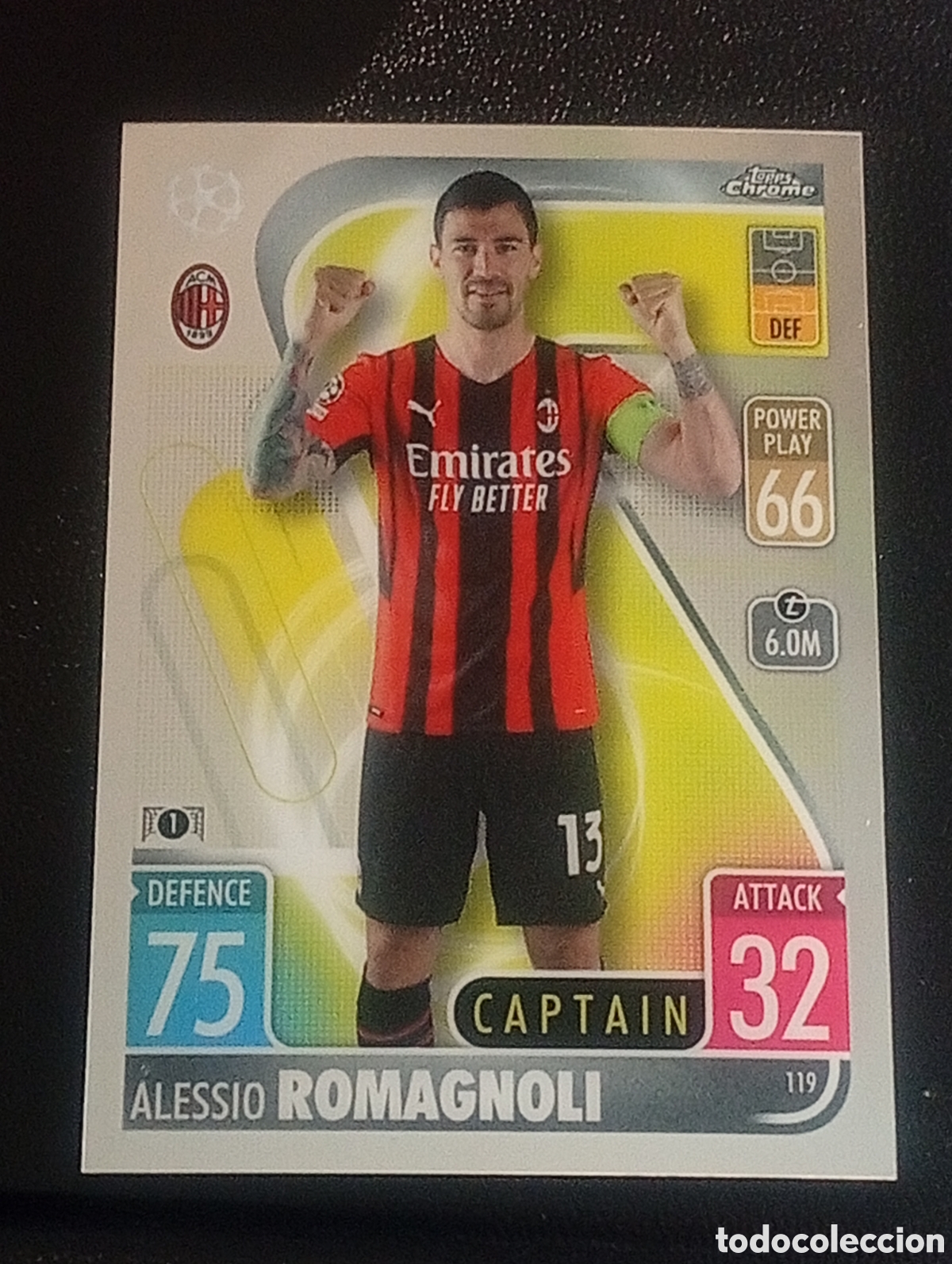 Cromos de f&uacute;tbol: 119 ALESSIO ROMAGNOLI MILAN ACM TOPPS CHROME MATCH ATTAX 2021 2022 21 22 CROMOS CARDS