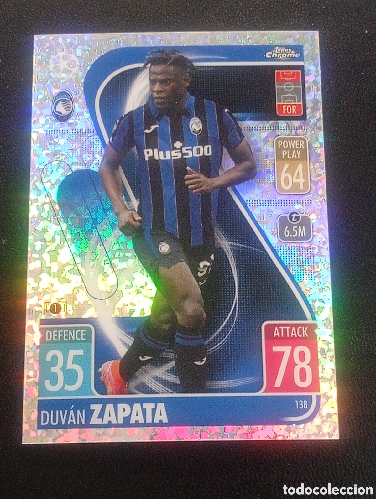 Cromos de f&uacute;tbol: 138 paralela DUVAN ZAPATA ATALANTA TOPPS CHROME MATCH ATTAX 2021 2022 21 22 CROMOS CARDS