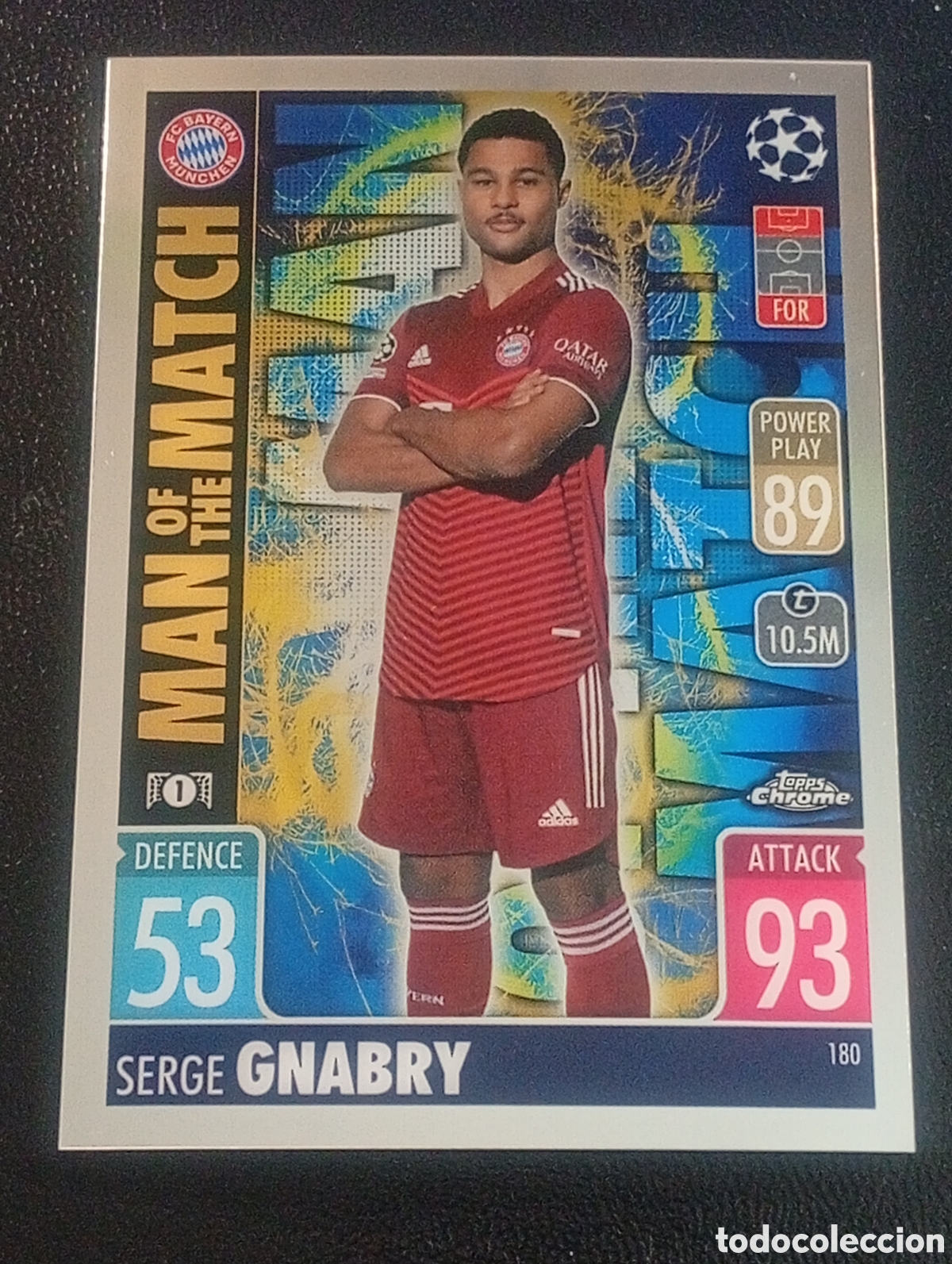 Cromos de f&uacute;tbol: 180 man SERGE GNABRY BAYERN MUNCHEN TOPPS CHROME MATCH ATTAX 2021 2022 21 22 CROMOS CARDS