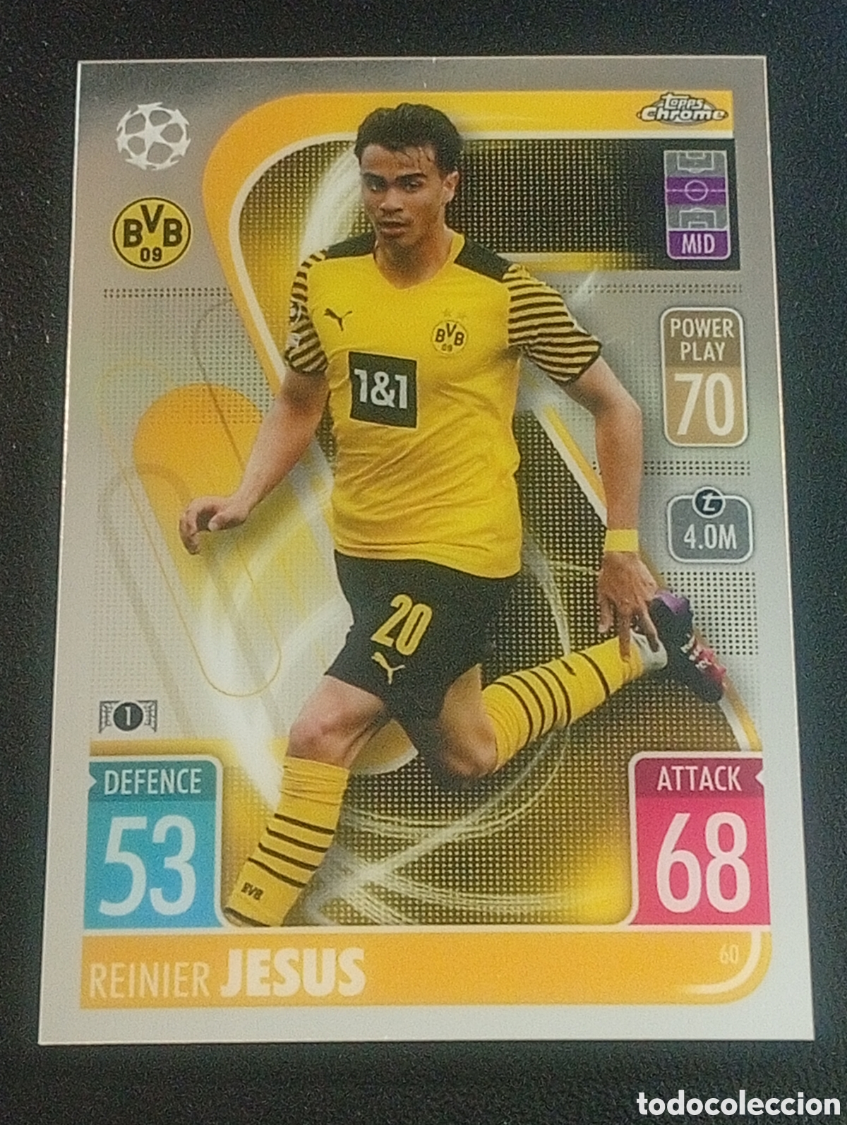 Cromos de f&uacute;tbol: 60 REINIER JESUS BORUSSIA DORTMUND TOPPS CHROME MATCH ATTAX 2021 2022 21 22 CROMOS CARDS Brasil