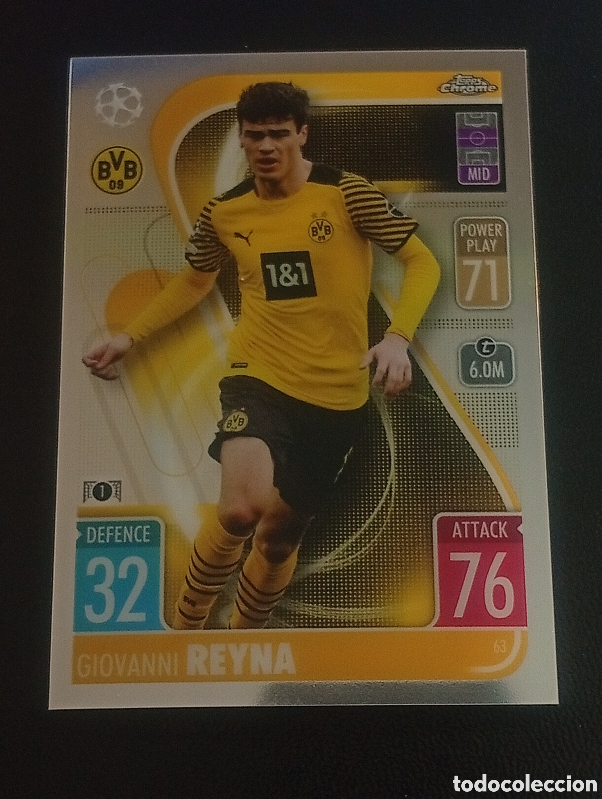 Cromos de f&uacute;tbol: 63 REYNA BORUSSIA DORTMUND TOPPS CHROME MATCH ATTAX 2021 2022 21 22 CROMOS CARDS USA EEUU
