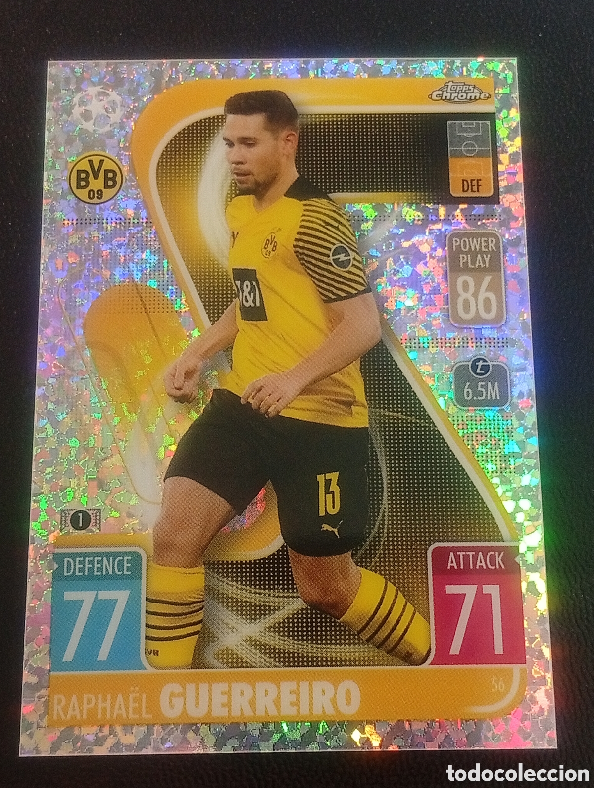 Cromos de f&uacute;tbol: 56 paralela GUERREIRO BORUSSIA DORTMUND TOPPS CHROME MATCH ATTAX 2021 2022 21 22 CROMOS CARDS