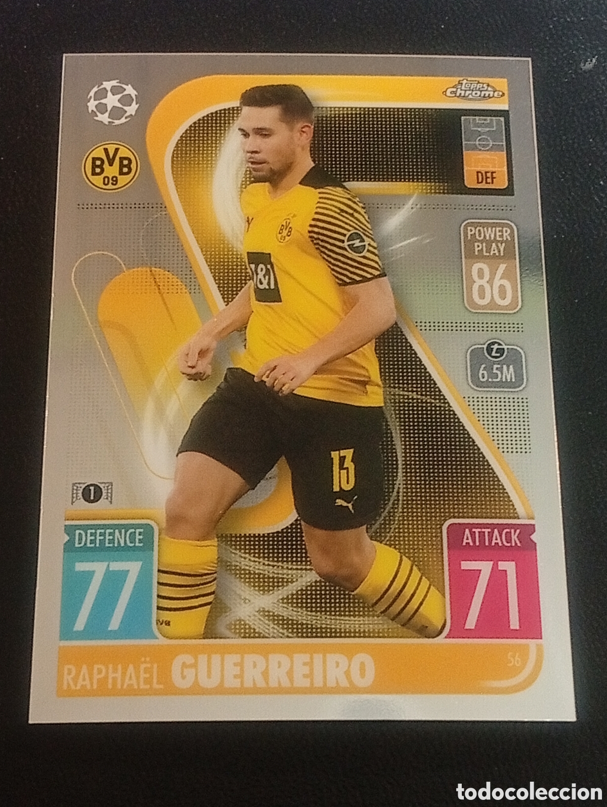 Cromos de f&uacute;tbol: 56 paralela GUERREIRO BORUSSIA DORTMUND TOPPS CHROME MATCH ATTAX 2021 2022 21 22 CROMOS CARDS