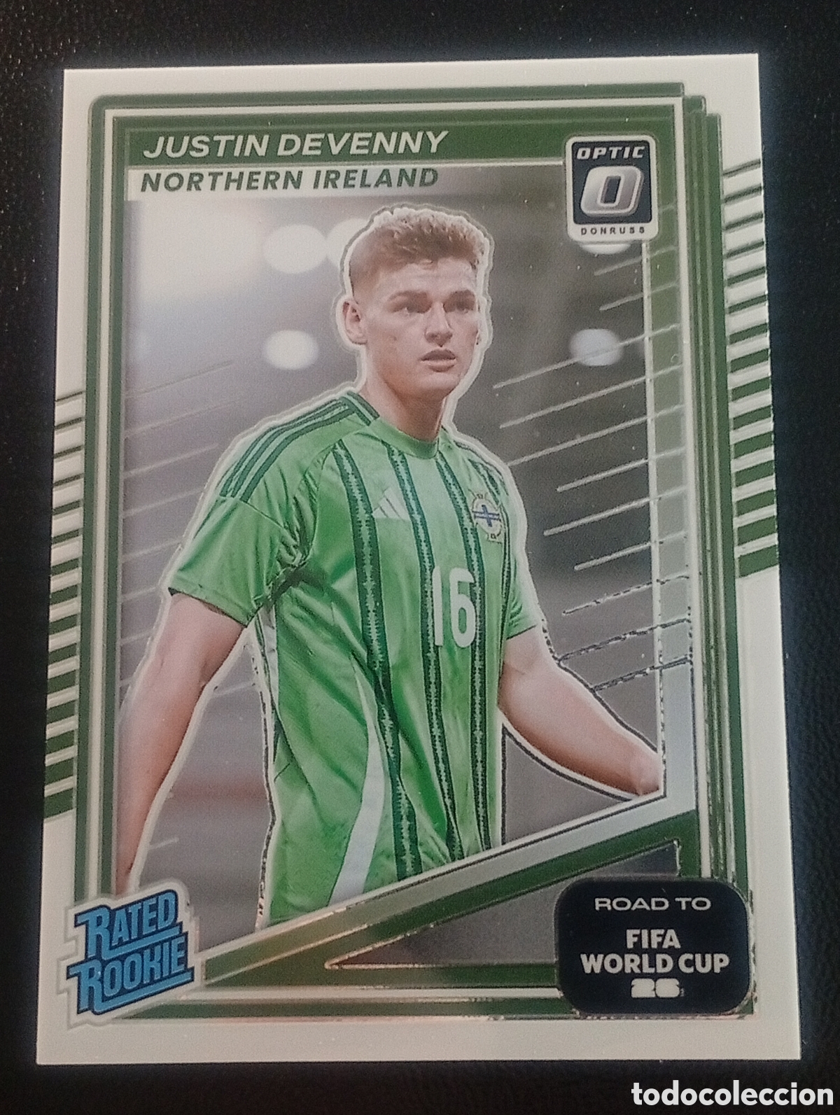 Cromos de f&uacute;tbol: optic rookie 220 DEVENNY JUSTIN IRLANDA NORTE DONRUSS ROAD FIFA WORLD CUP 2026 MUNDIAL ADRENALYN