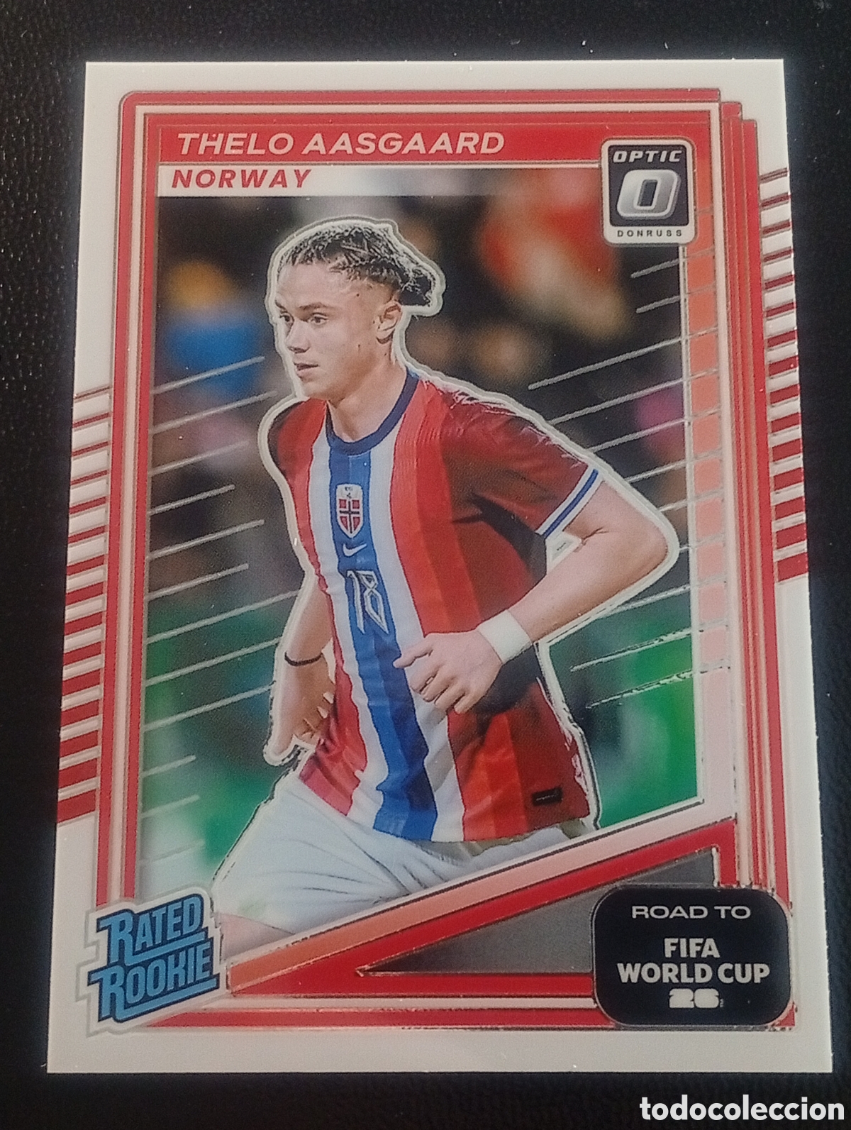 Cromos de f&uacute;tbol: optic rookie 224 AASGAARD NORUEGA NORGE DONRUSS ROAD FIFA WORLD CUP 2026 MUNDIAL ADRENALYN