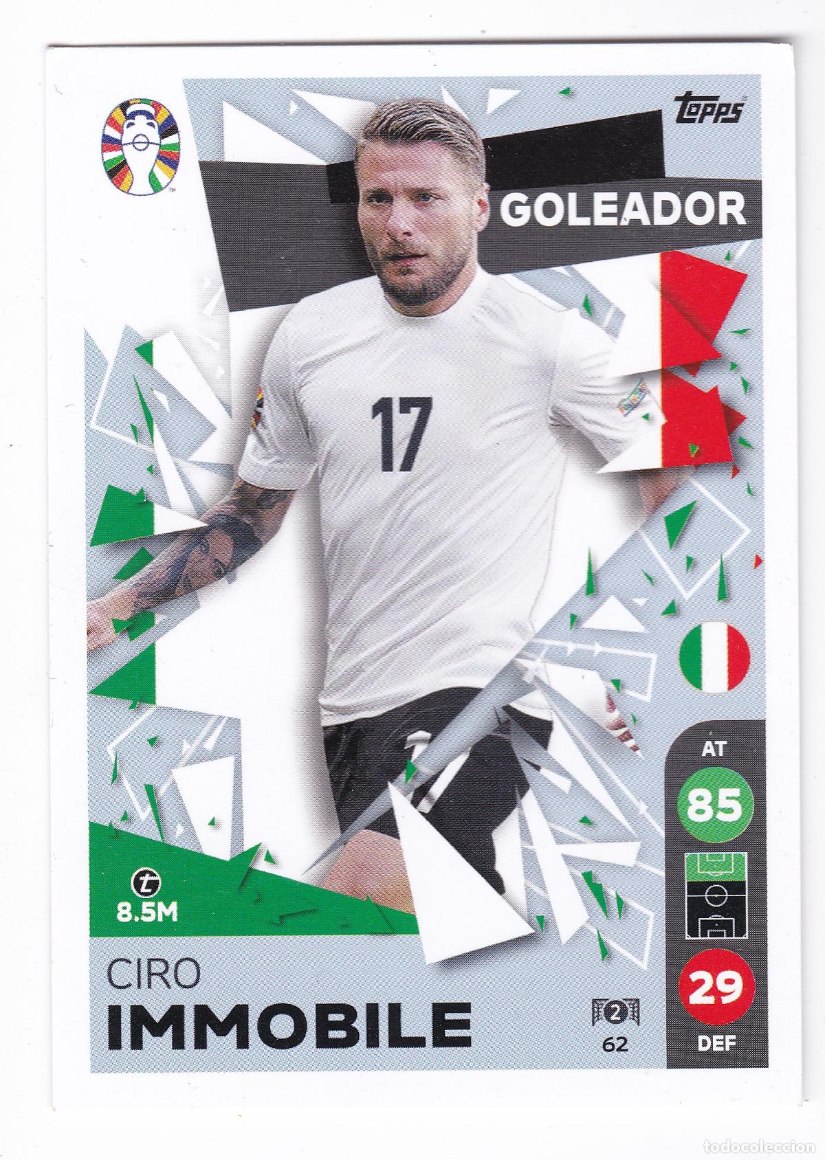Cromos de f&uacute;tbol: Cromo Ciro Immobile - Goleador - Italia n&ordm; 62 - Topps Euro 2024