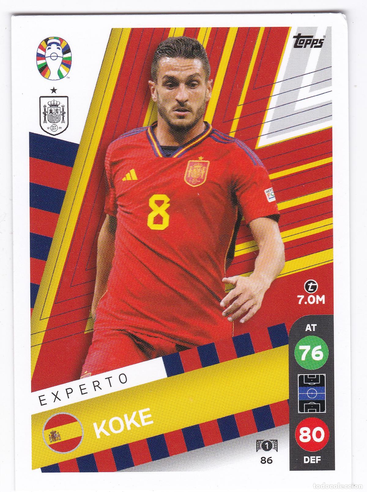 Cromos de f&uacute;tbol: Cromo Koke - Experto - Espa&ntilde;a n&ordm; 86 - Topps Euro 2024