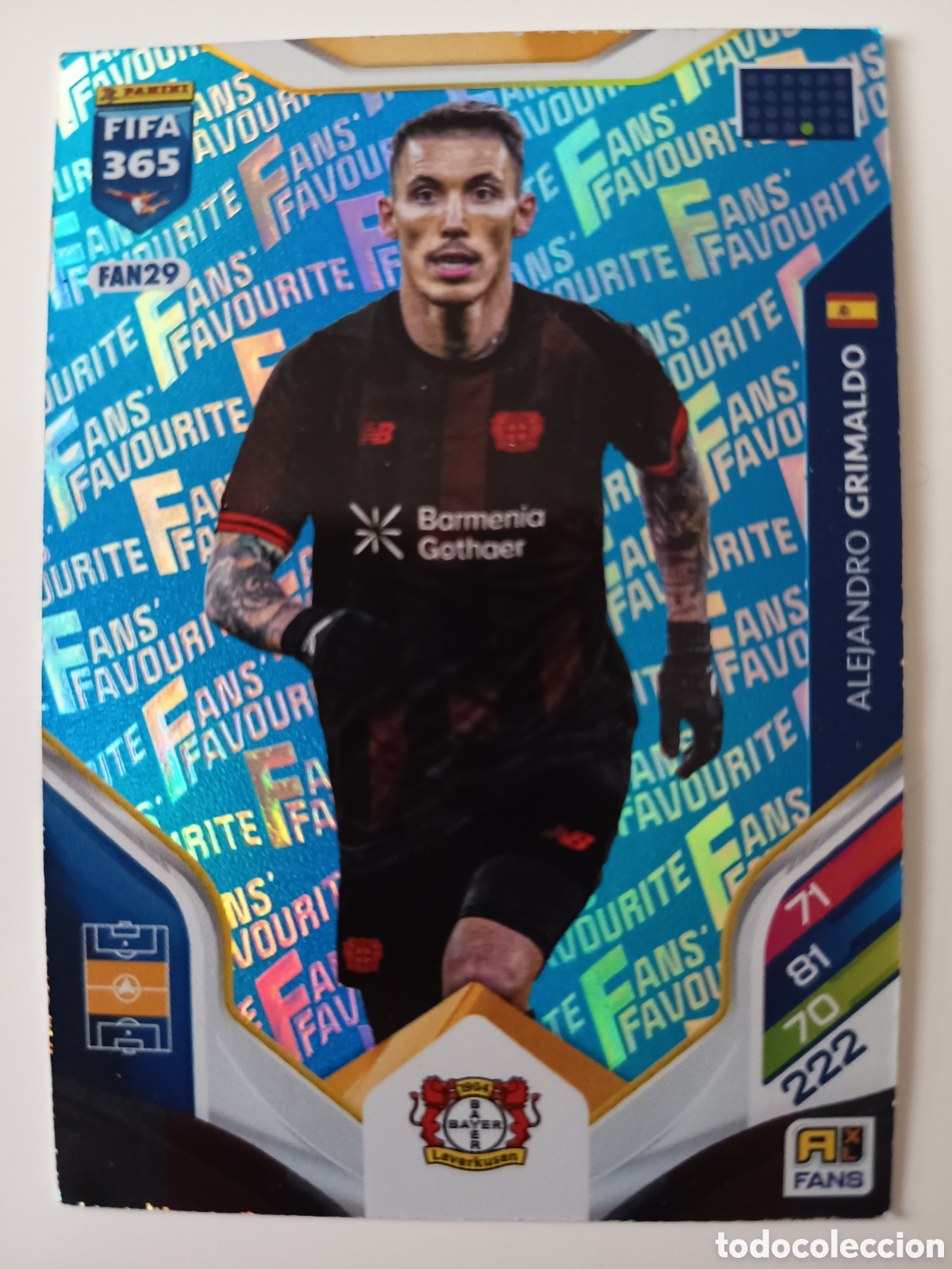 Cromos de f&uacute;tbol: FAN29 Alejandro Grimaldo fans favourite Adrenalyn FIFA 365 2025-2026