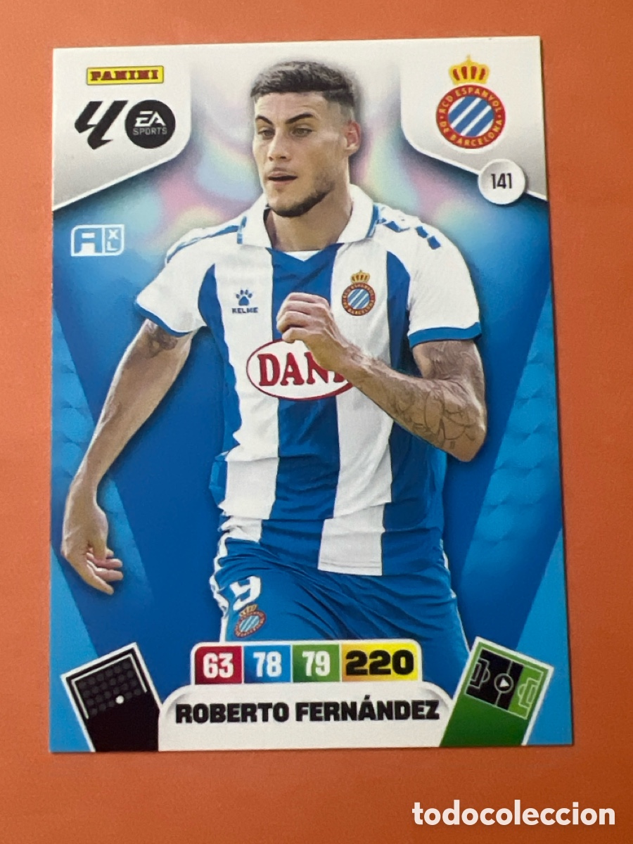 Cromos de f&uacute;tbol: E1349. CROMO DE FUTBOL NUMERO 141 ROBERTO FERNANDEZ ESPANYOL ESPA&Ntilde;OL ADRENALYN XL 2025 2026 PANINI