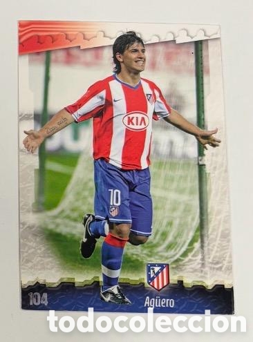 Cromos de f&uacute;tbol: 104 AGUERO ATLETICO DE MADRID Mundicromo Las Fichas de la Liga 2008-2009