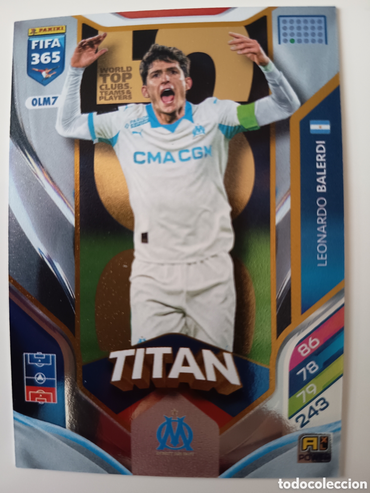 Cromos de f&uacute;tbol: OLM7 Leonardo Balerdi adrenalyn FIFA 365 2025-2026