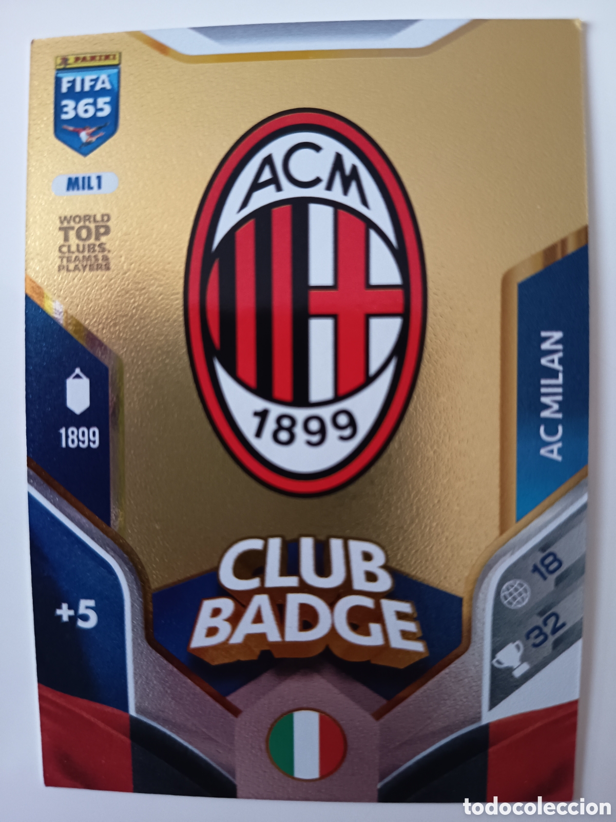 Cromos de f&uacute;tbol: MIL1 Club Badge AC Milan adrenalyn FIFA 365 2025-2026