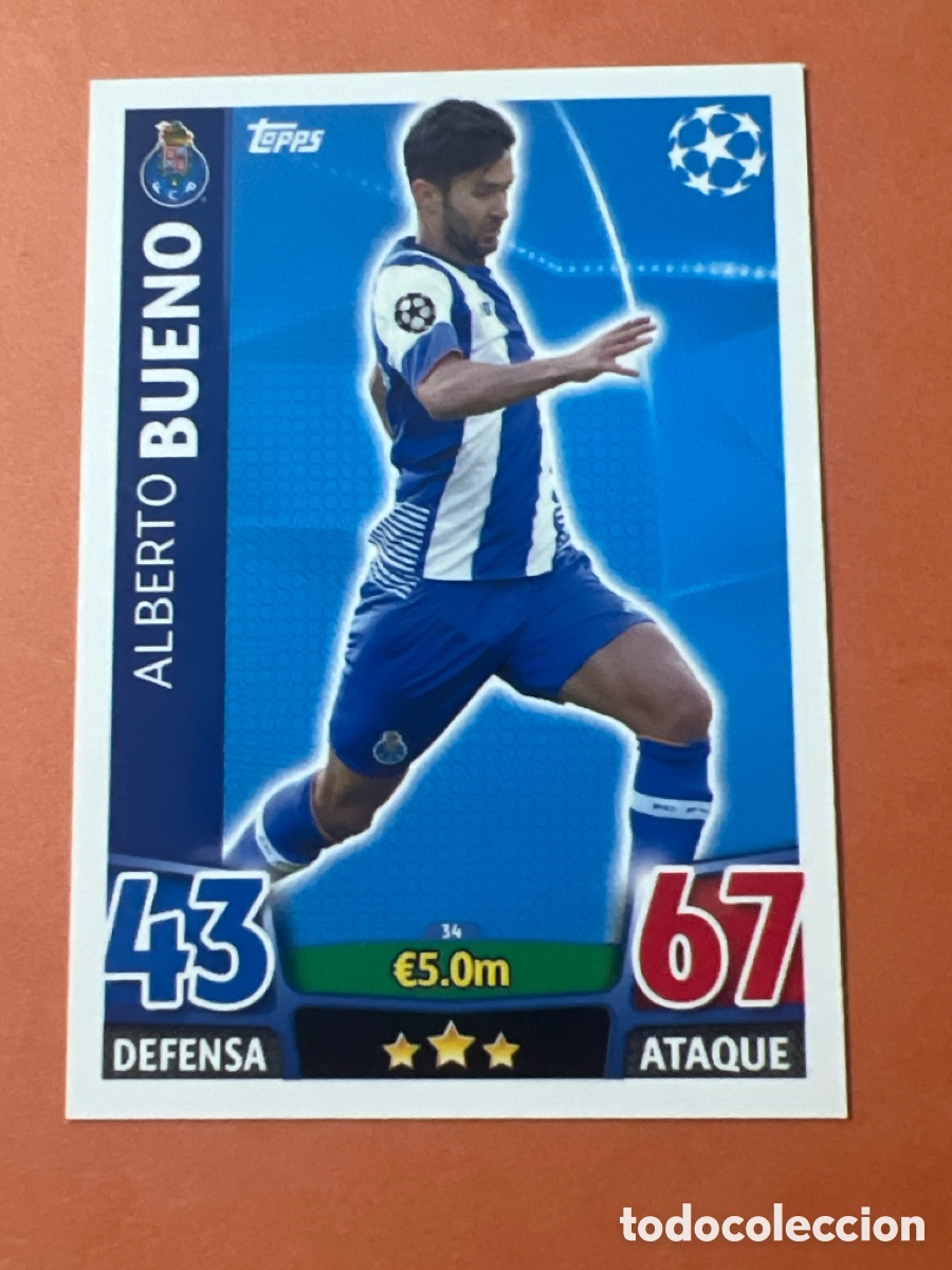 Cromos de f&uacute;tbol: E1463. 34 Alberto Bueno - Oporto Topps Match Attax 2015 2016 UEFA Champions League