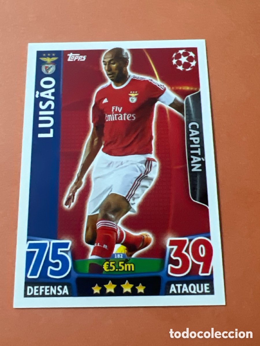 Football Stickers: E1529. 182 Luisao Benfica Topps Match Attax 2015 2016 UEFA Champions League
