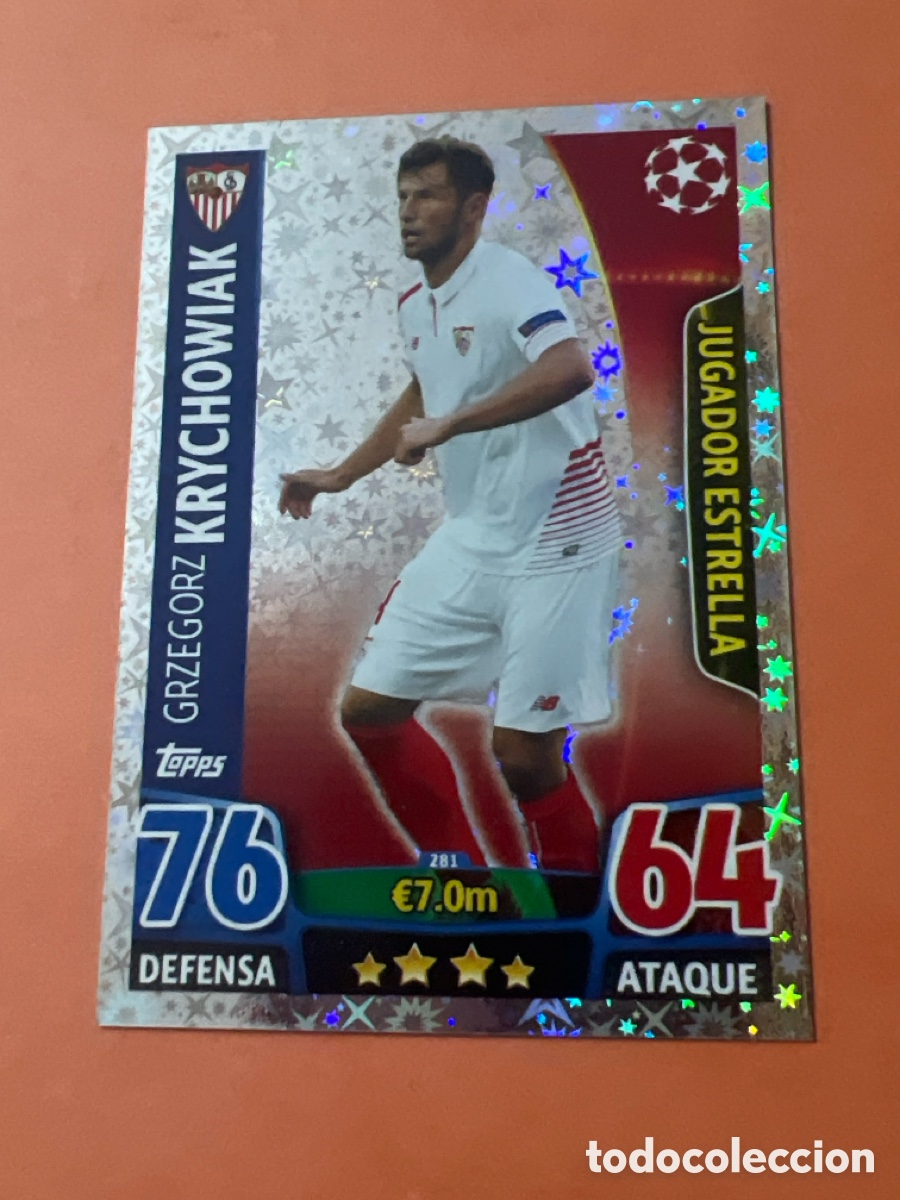 Cromos de f&uacute;tbol: E1537. cromo f&uacute;tbol 281 KRYCHOWIAK UEFA CHAMPIONS LEAGUE 2015 2016 15 16 TOPPS MATCH ATTAX