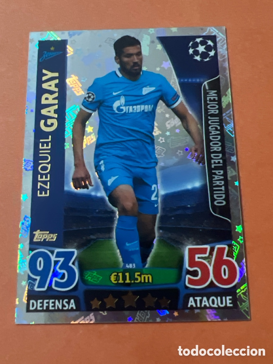 Cromos de f&uacute;tbol: E1538. Cromo 483 GARAY MEJOR JUGADOR DEL PARTIDO UEFA CHAMPIONS LEAGUE 2015 2016 TOPPS MATCH ATTAX