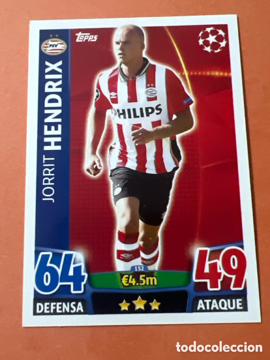Cromos de f&uacute;tbol: E1539. 152 HENDRIX PSV TOPPS MATCH ATTAX 2015 2016 CROMO 15 16 FUTBOL